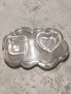 Clear Acrylic Jewelry Organizer Tray with Heart & Square Dishes